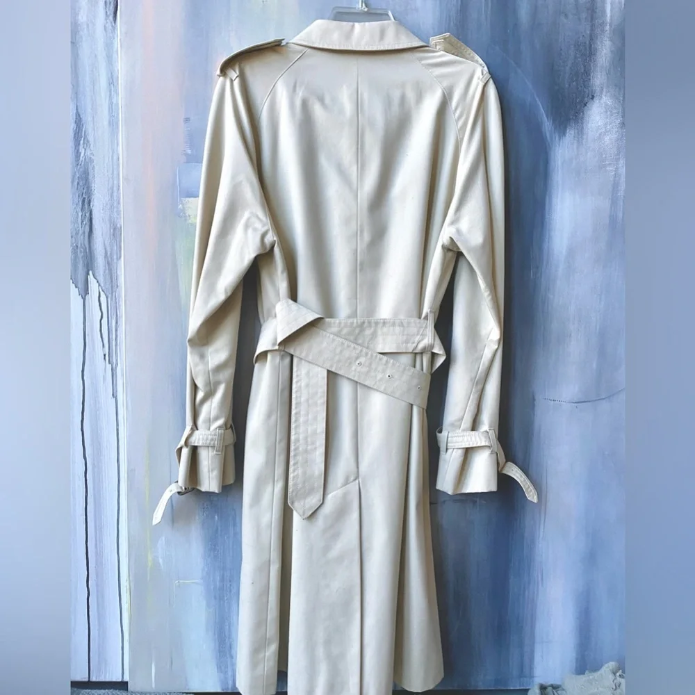 🚫SOLD OUT🚫VTG AQUASCUTUM LONDON Tan Trench Coat Lightweight Classic Design - Picture 7 of 12